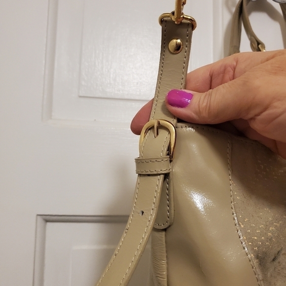 Adrienne Vittadini Beige and goldtone Tote Patent Leather/Suede Combo - Picture 8 of 11